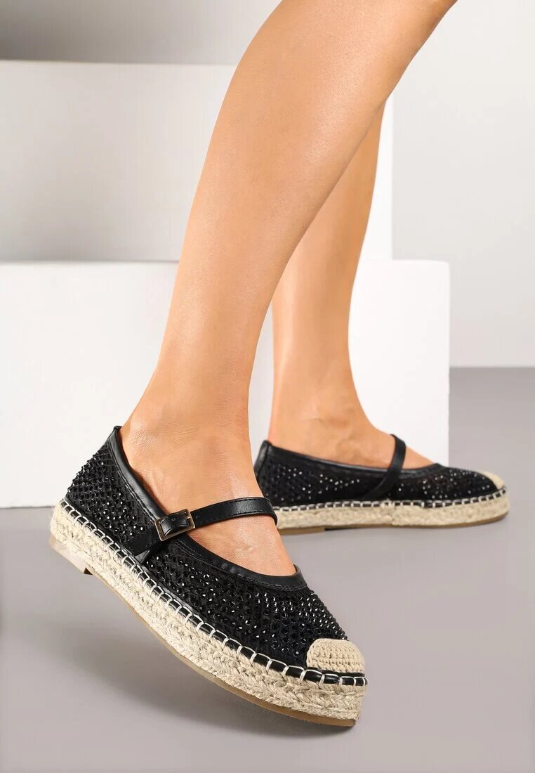 seastar Espadrile Negre Perforate cu împletitură Rineviella