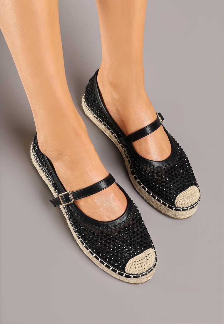 seastar Espadrile Negre Perforate cu împletitură Rineviella