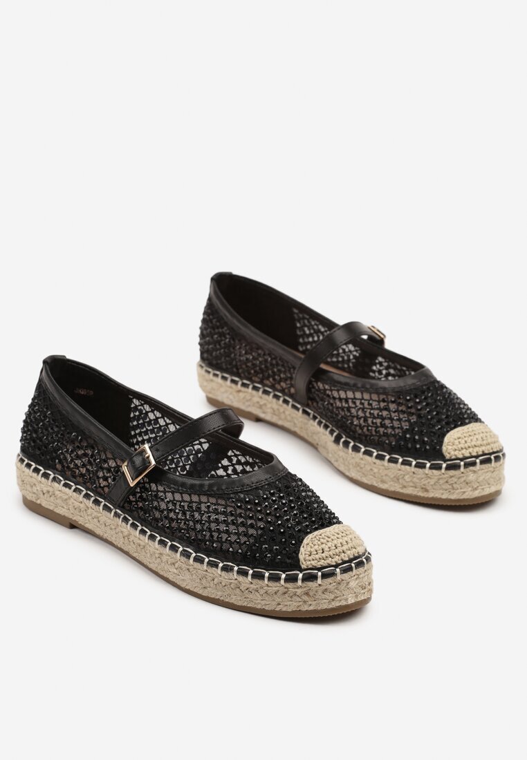 seastar Espadrile Negre Perforate cu împletitură Rineviella