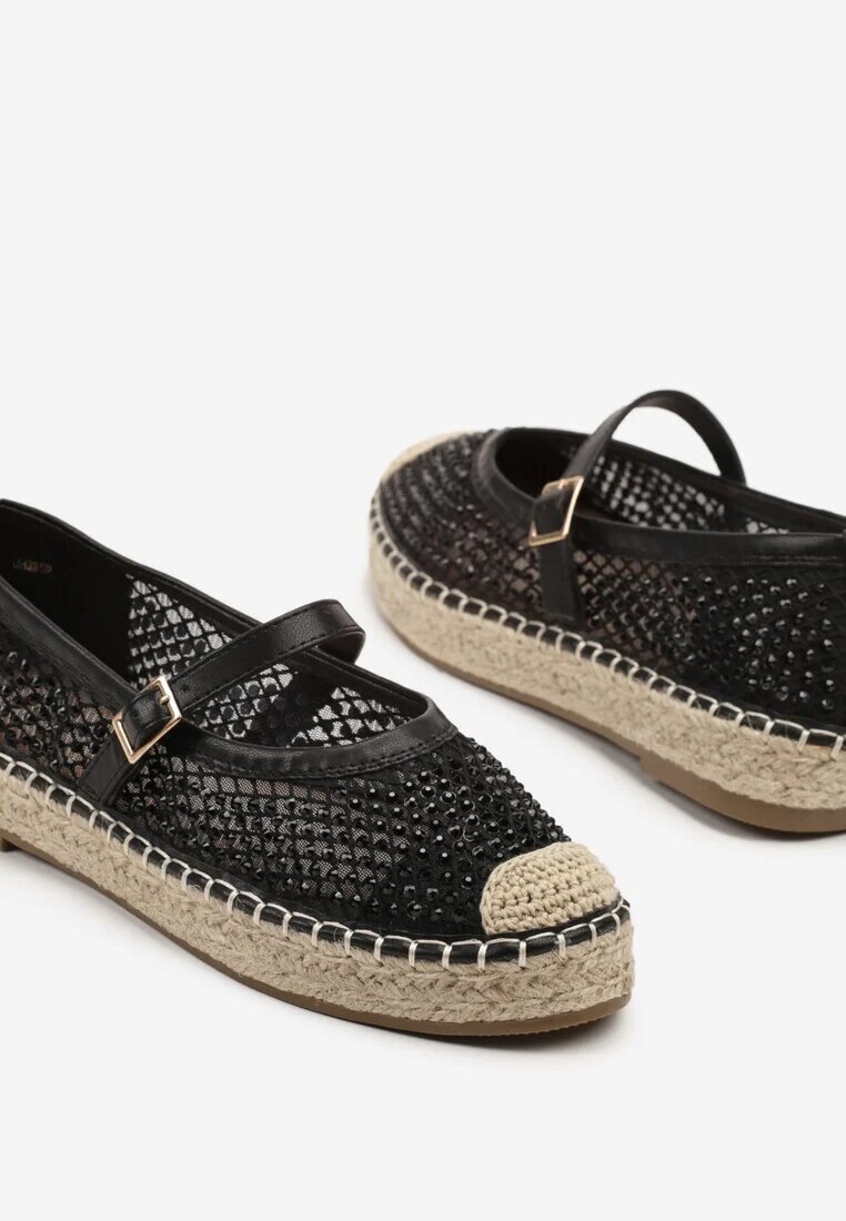 seastar Espadrile Negre Perforate cu împletitură Rineviella