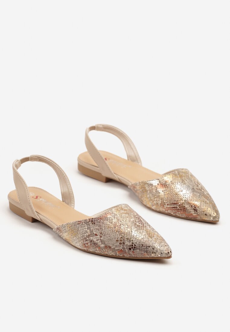 seastar Sandale Bej Imprimeu șarpe Tip slip-on Cu luciu metalic Welalina