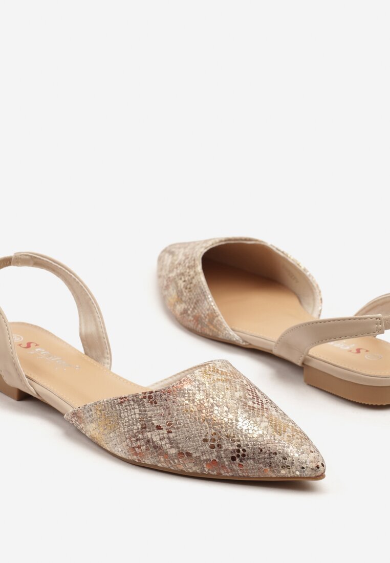 seastar Sandale Bej Imprimeu șarpe Tip slip-on Cu luciu metalic Welalina