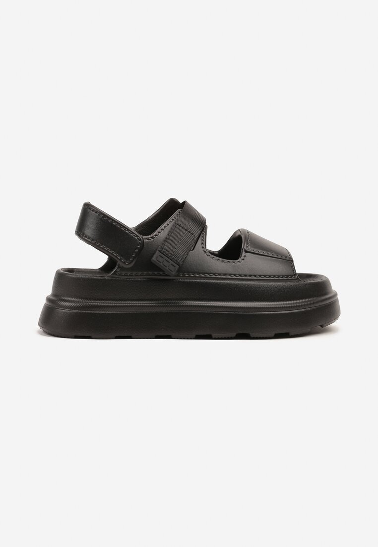seastar Sandale negre din spumă cu talpă groasă cu închidere Velcro Rosaloria