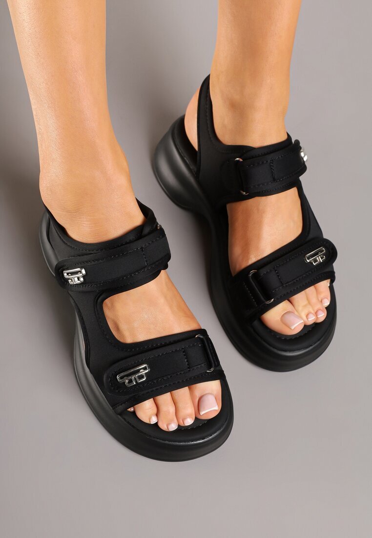 seastar Sandale Negre pe Talpă din Spumă Stil Chunky Silseki