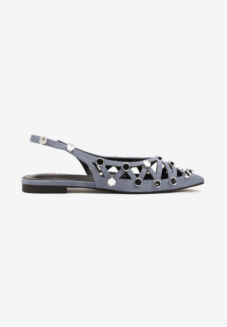 seastar Sandale Perforate Albastre Fără Spate cu Ornamente Lisadrra