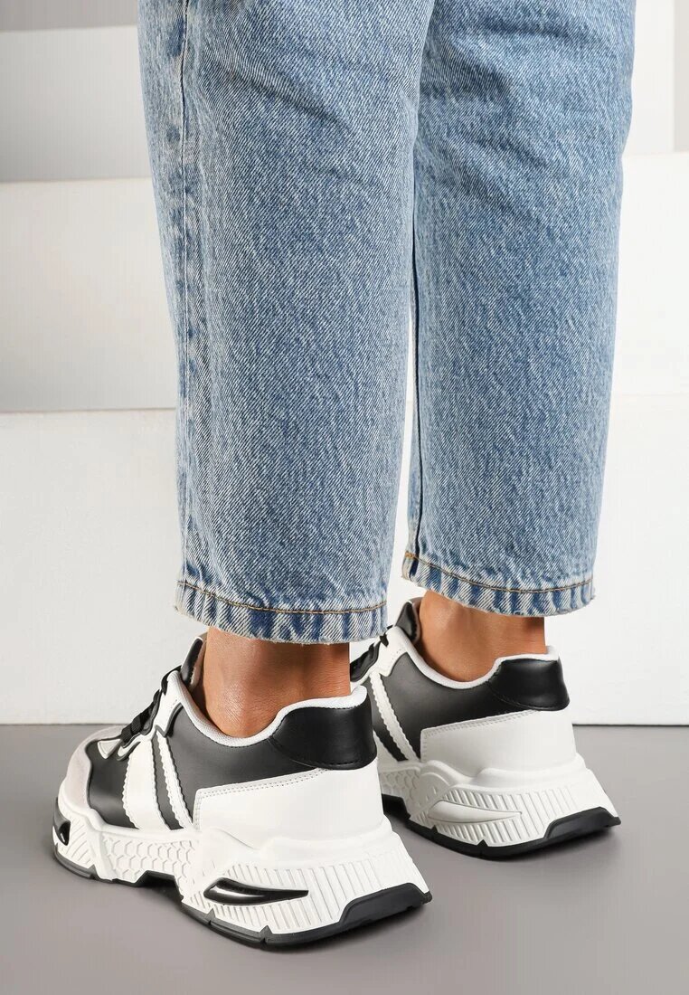 seastar Sneakers Alb-Negru de streetwear cu cusături contrastante Ilirenas