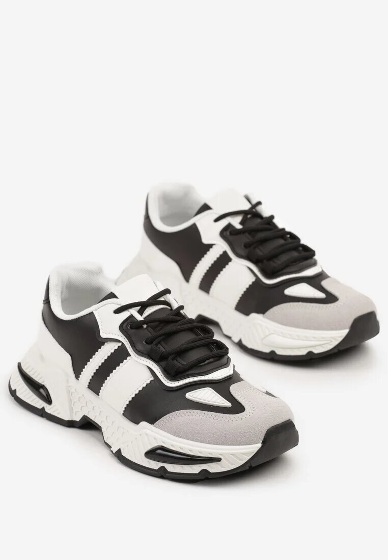 seastar Sneakers Alb-Negru de streetwear cu cusături contrastante Ilirenas