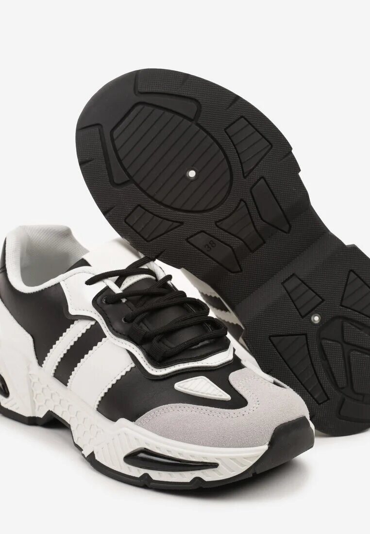 seastar Sneakers Alb-Negru de streetwear cu cusături contrastante Ilirenas