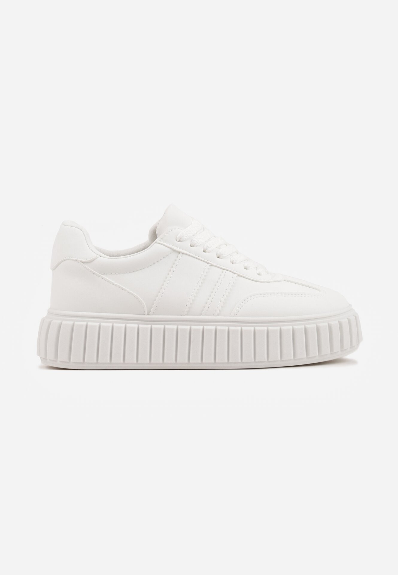 seastar Sneakers Albi pe Talpă Groasă cu Relief și Benzi Decorative Ralis
