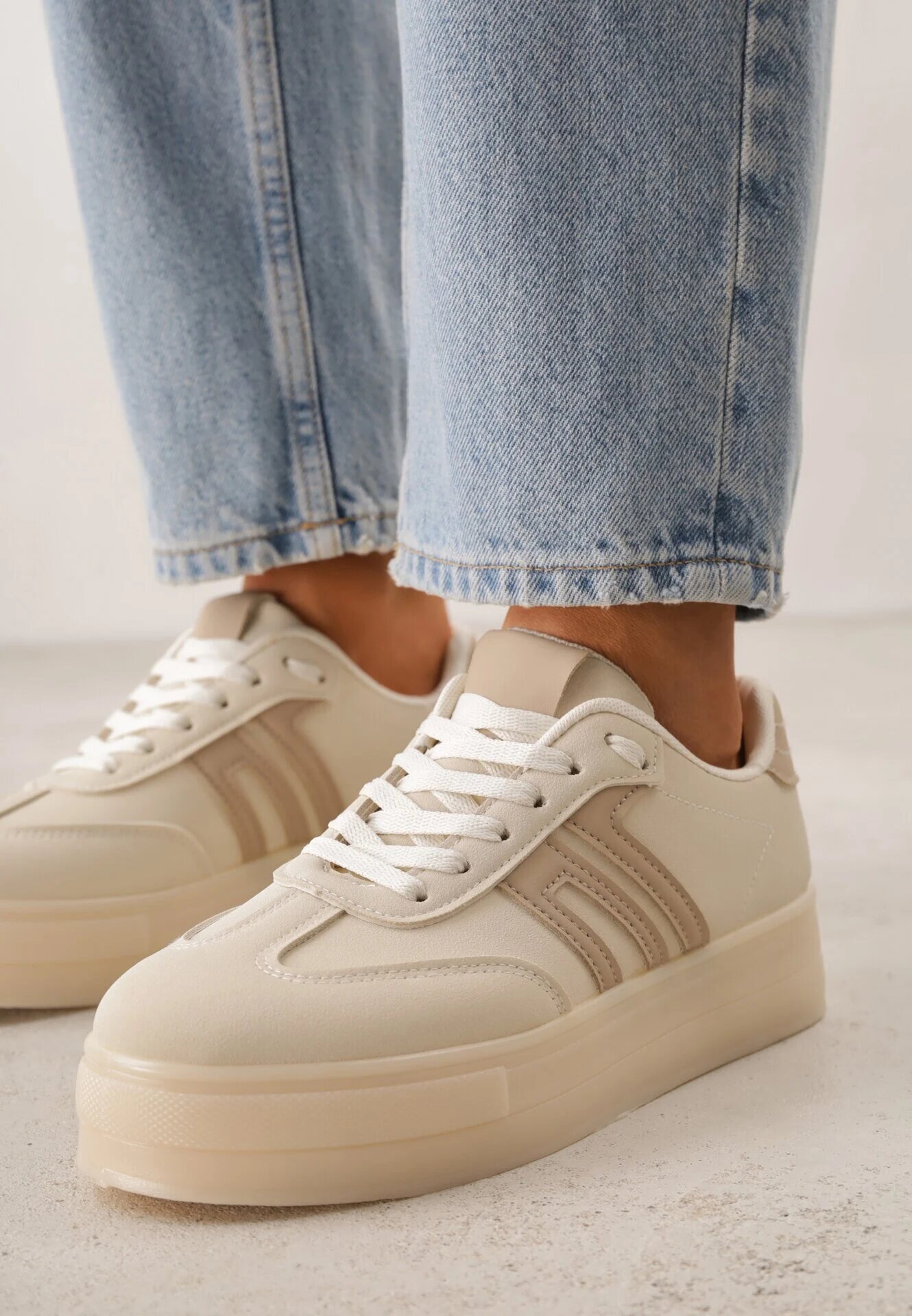 seastar Sneakers Bej Iconici Teniși cu Platformă