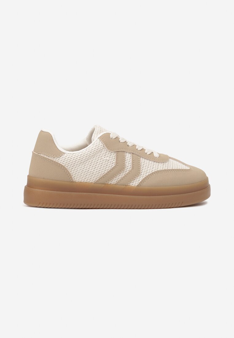 seastar Sneakers Bej închis cu Model Geometric Sadeane