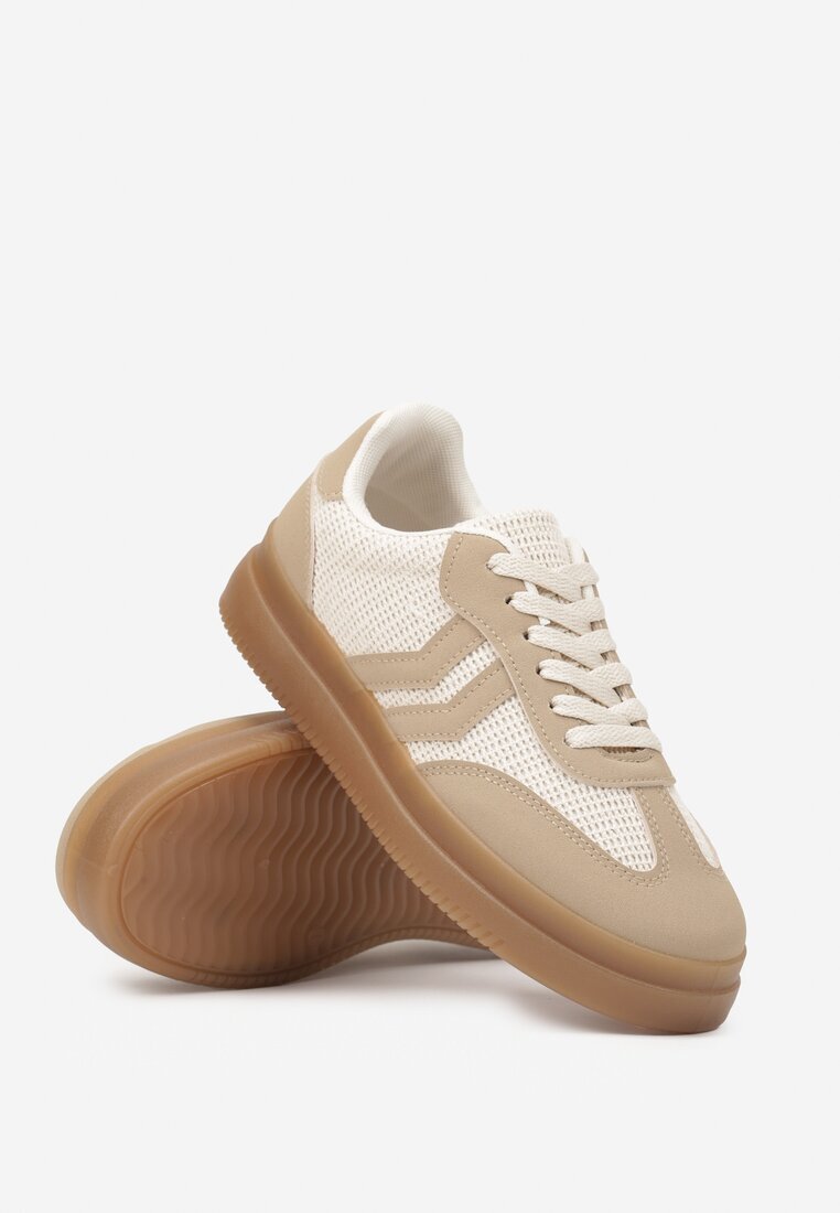 seastar Sneakers Bej închis cu Model Geometric Sadeane