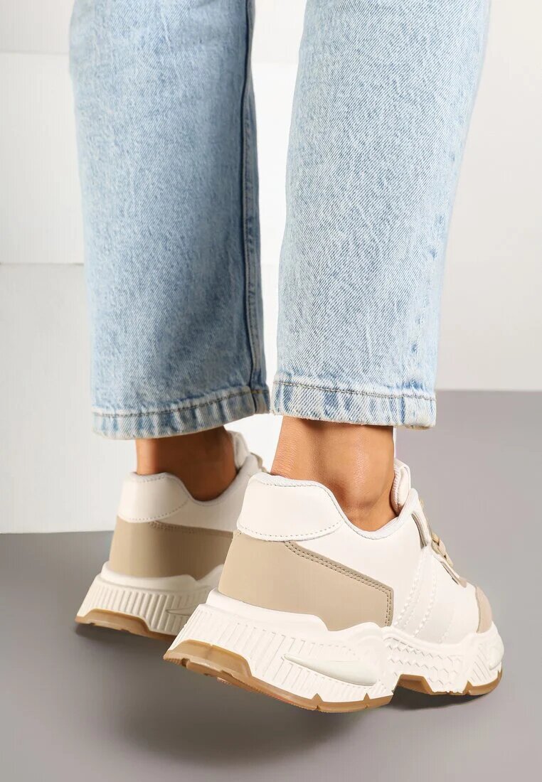 seastar Sneakers bej închis de streetwear cu cusături contrastante Ilirenas