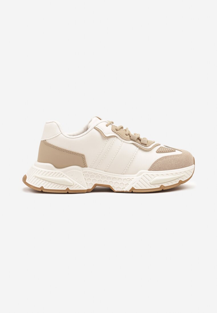 seastar Sneakers bej închis de streetwear cu cusături contrastante Ilirenas