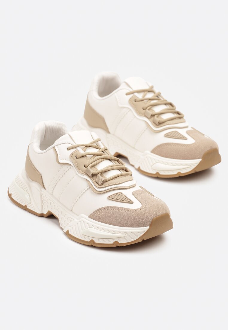 seastar Sneakers bej închis de streetwear cu cusături contrastante Ilirenas