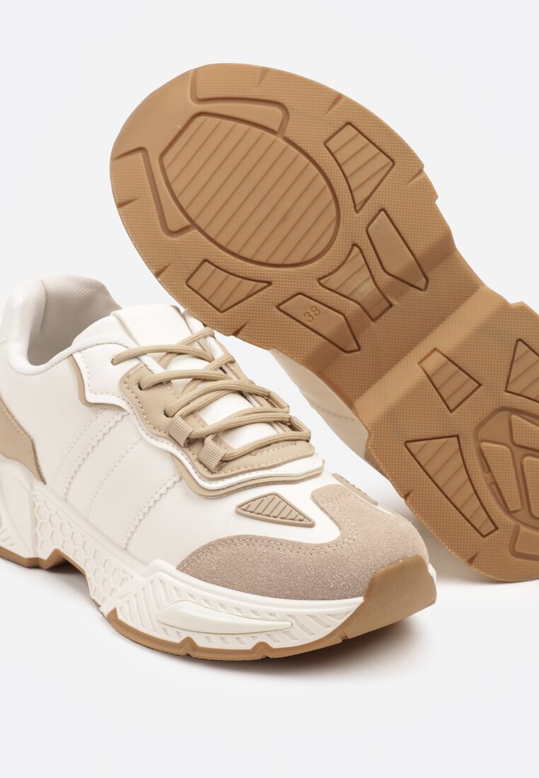 seastar Sneakers bej închis de streetwear cu cusături contrastante Ilirenas