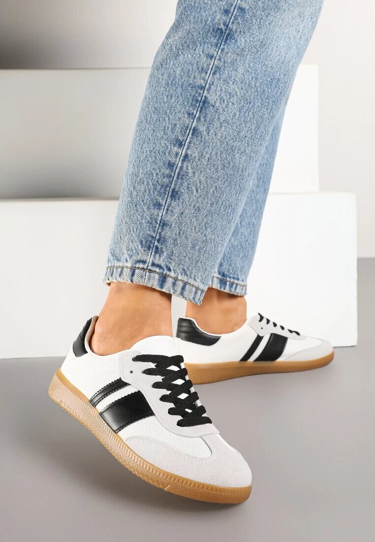 seastar Sneakers Tenisi Alb-Negru cu Dungi Decorative Nelidi
