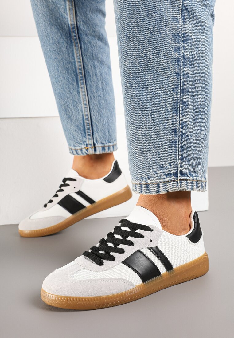 seastar Sneakers Tenisi Alb-Negru cu Dungi Decorative Nelidi