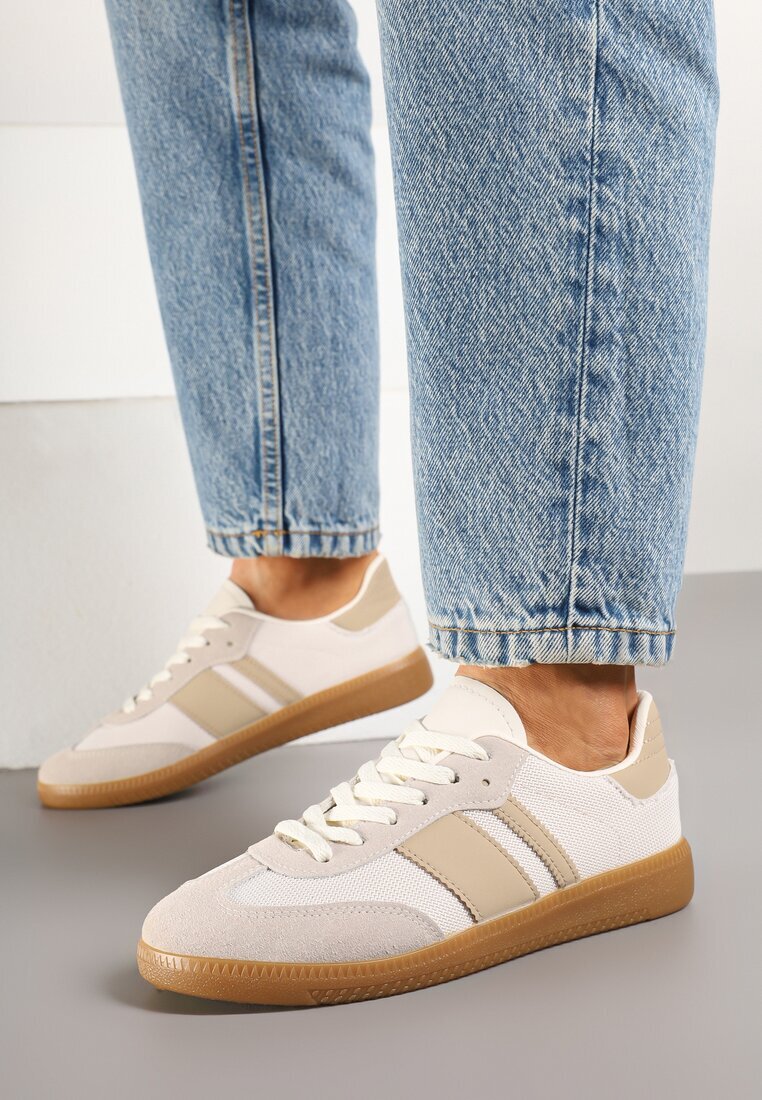 seastar Sneakers Tenisi Bej cu Benzi Decorative Nelidi