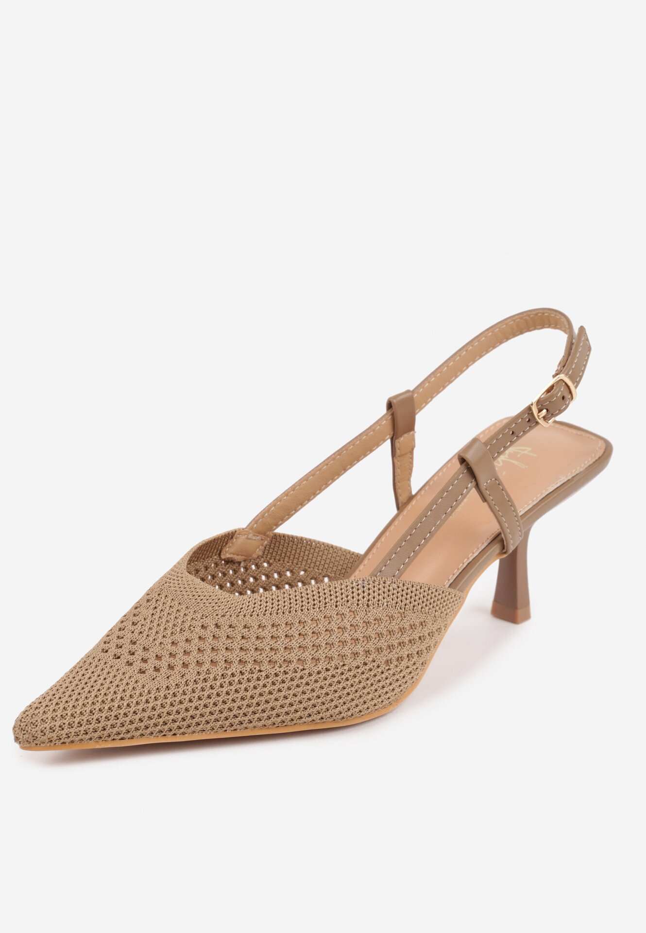 sergio todzi Pantofi cu toc cui Bej închis cu călcâiul descoperit și cu partea superioară ajurată Erifera