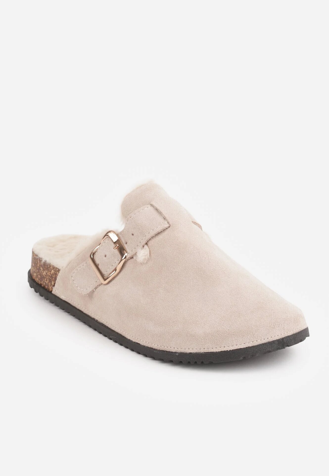sergio todzi Papuci mule clasici din piele naturală căptușiți cu blană artificială Jaderra Bej