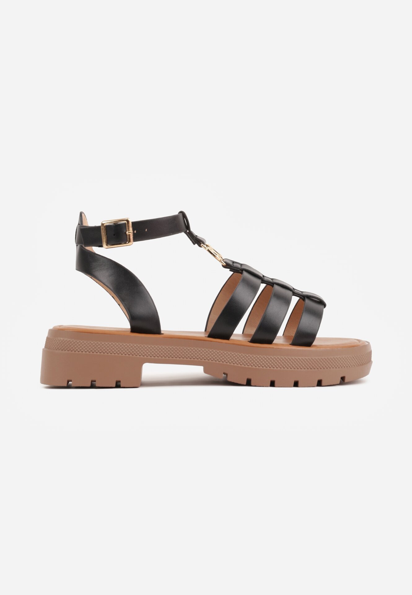 sergio todzi Sandale gladiator cu talpă groasă și aplicație metalică Allulina Negre