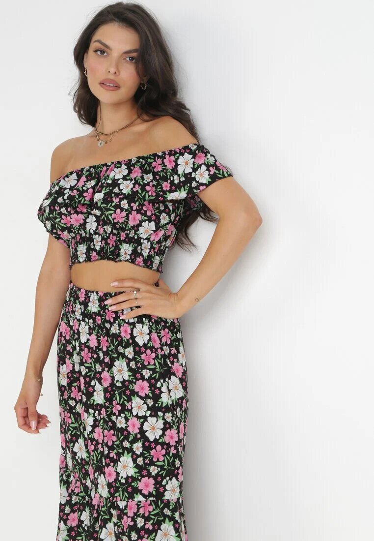  Set 2 piese Negru cu Top și Fustă Alnasoa