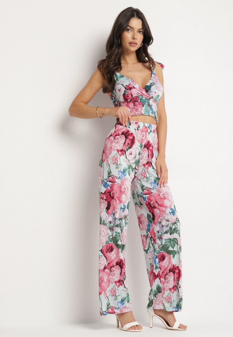  Set albastru deschis din 2 piese cu Top și Pantaloni Coreta