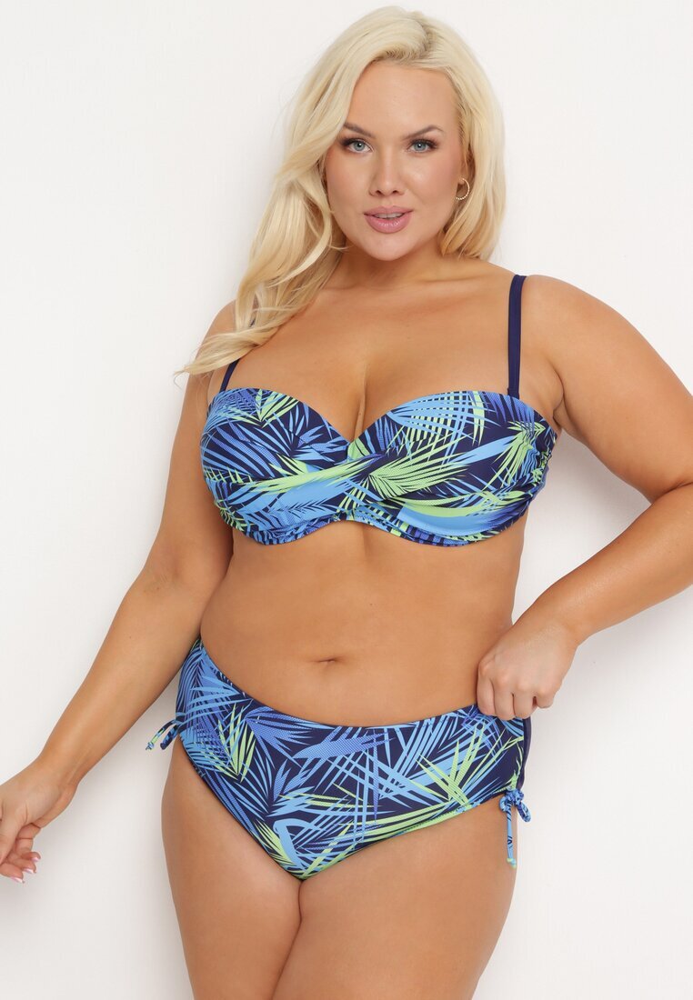  Set Bikini din două piese Bleumarin Sutien cu intaritura Chiloți tip slip Roseria