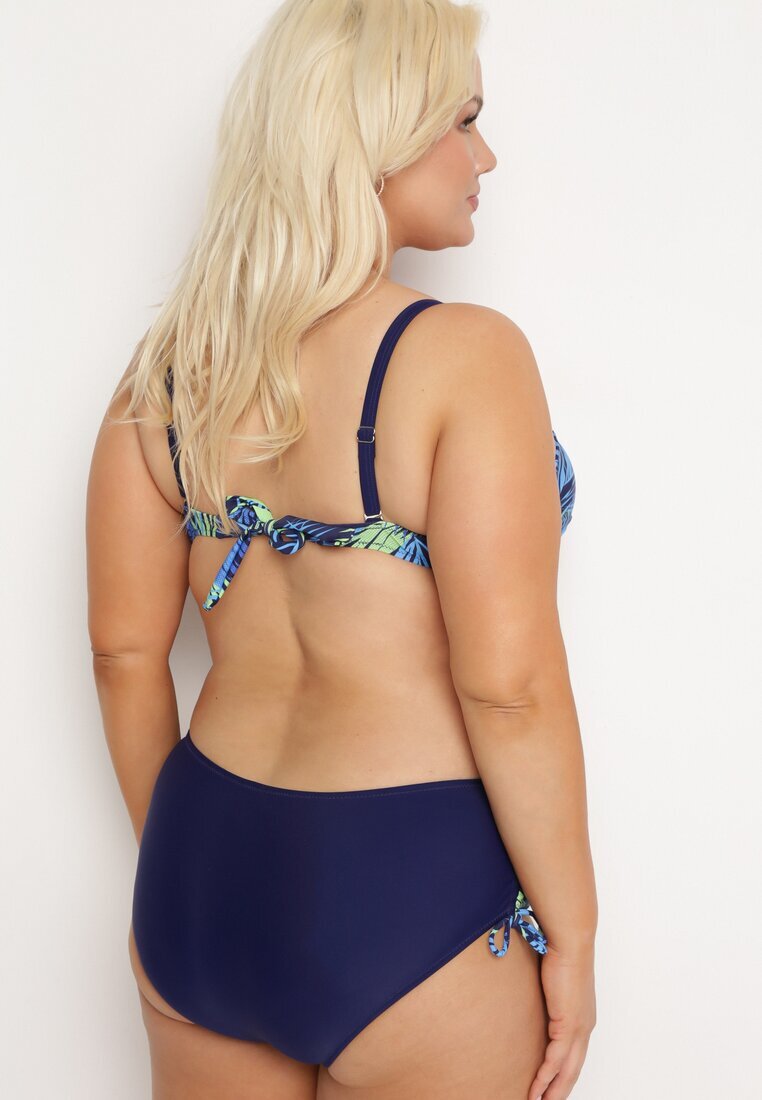  Set Bikini din două piese Bleumarin Sutien cu intaritura Chiloți tip slip Roseria