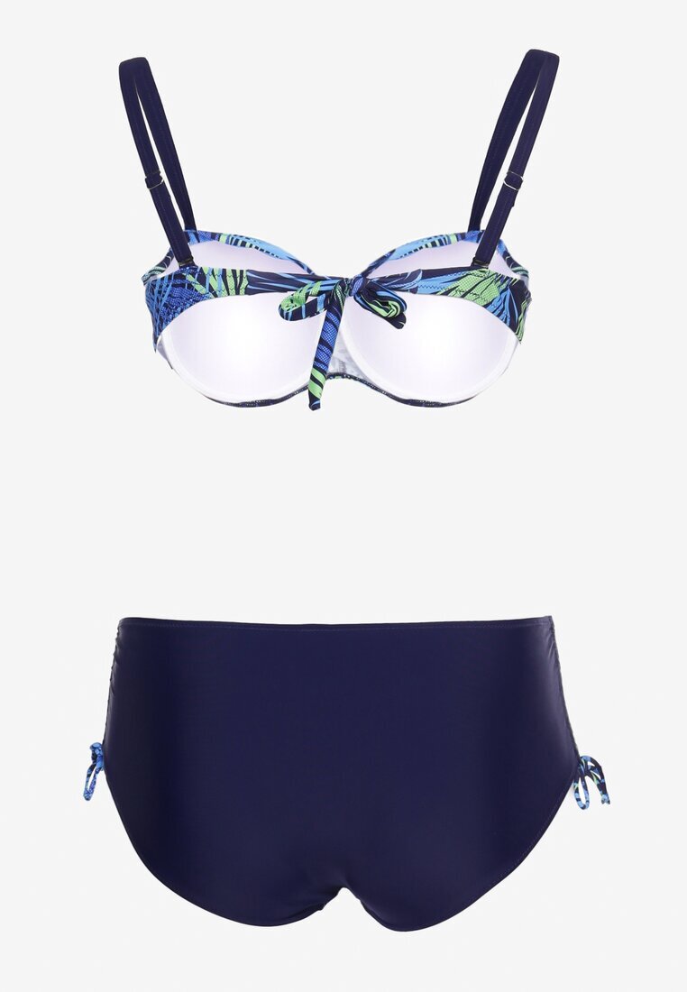  Set Bikini din două piese Bleumarin Sutien cu intaritura Chiloți tip slip Roseria