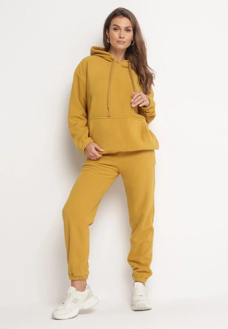  Set de trening Galben Din tricot 2 piese cu Bluză și Pantaloni Norikas
