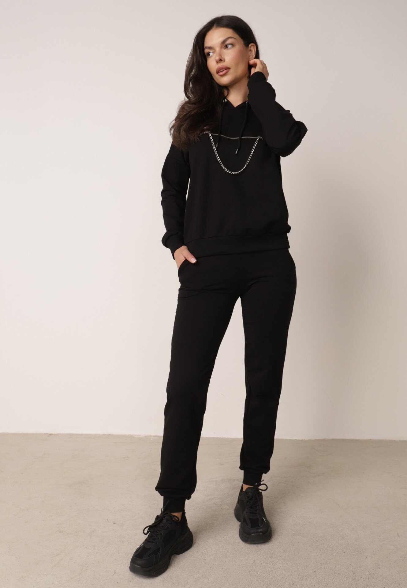  Set de trening Negru de bumbac Luscio