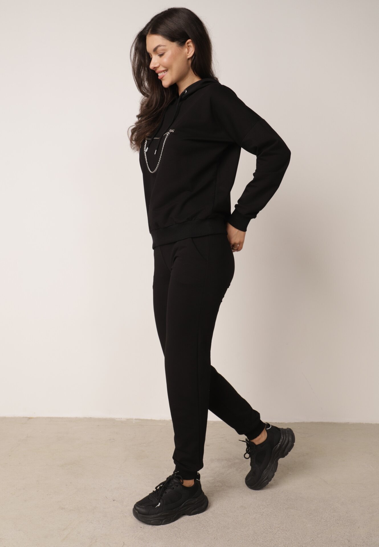  Set de trening Negru de bumbac Luscio