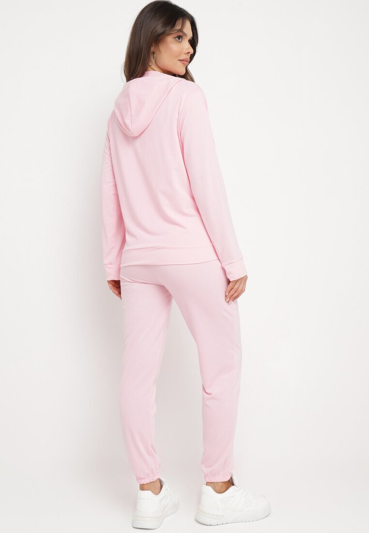  Set de trening roz deschis Hanorac tip cangur cu glugă și Pantaloni jogger Triasa