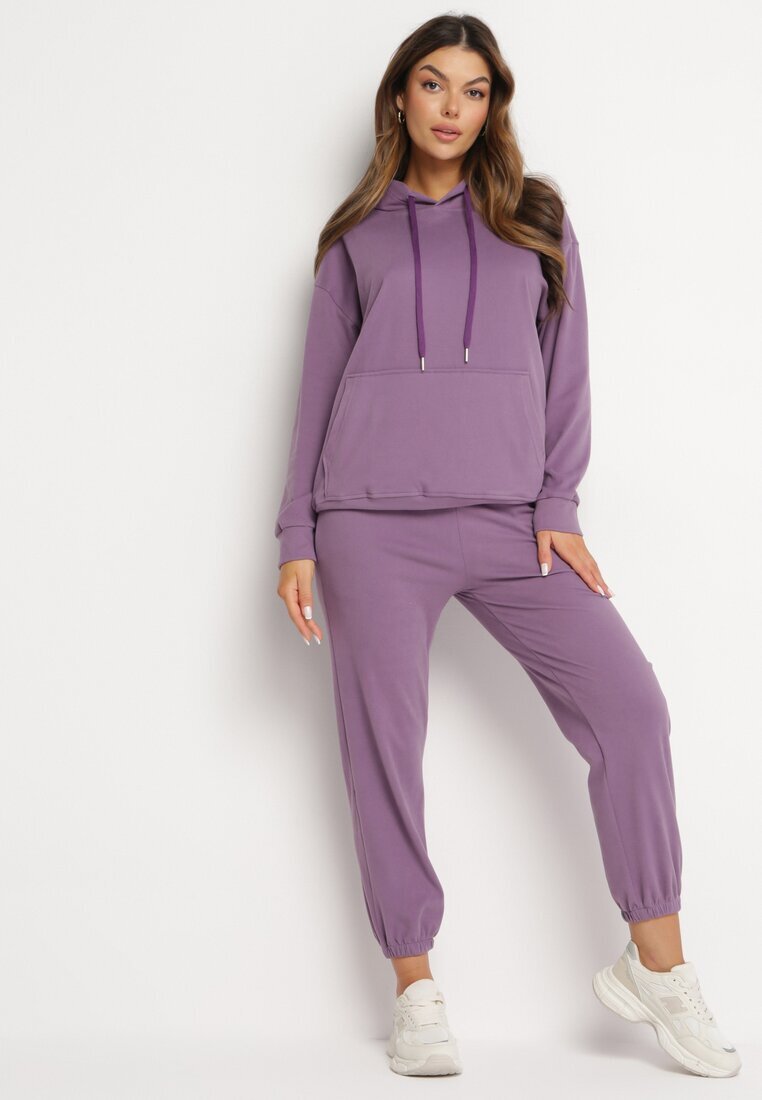  Set de Trening Violet din 2 piese cu Bluză și Pantaloni Ciprana