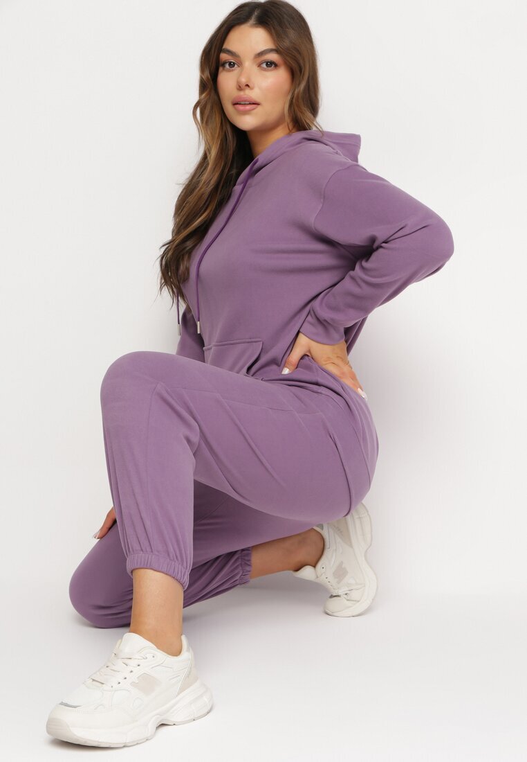  Set de Trening Violet din 2 piese cu Bluză și Pantaloni Ciprana