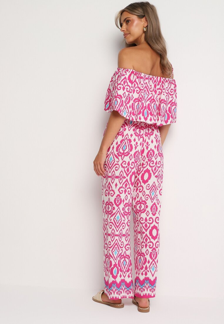  Set Fucsia De bumbac Bluză cu bretele Pantaloni cu elastic în talie Charivia