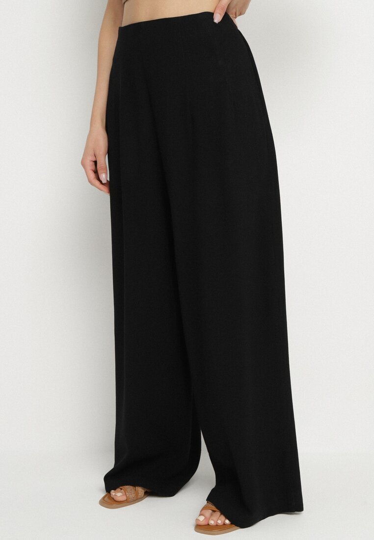  Set Negru Cămașă cu mânecă scurtă și guler și Pantaloni lungi Broretta