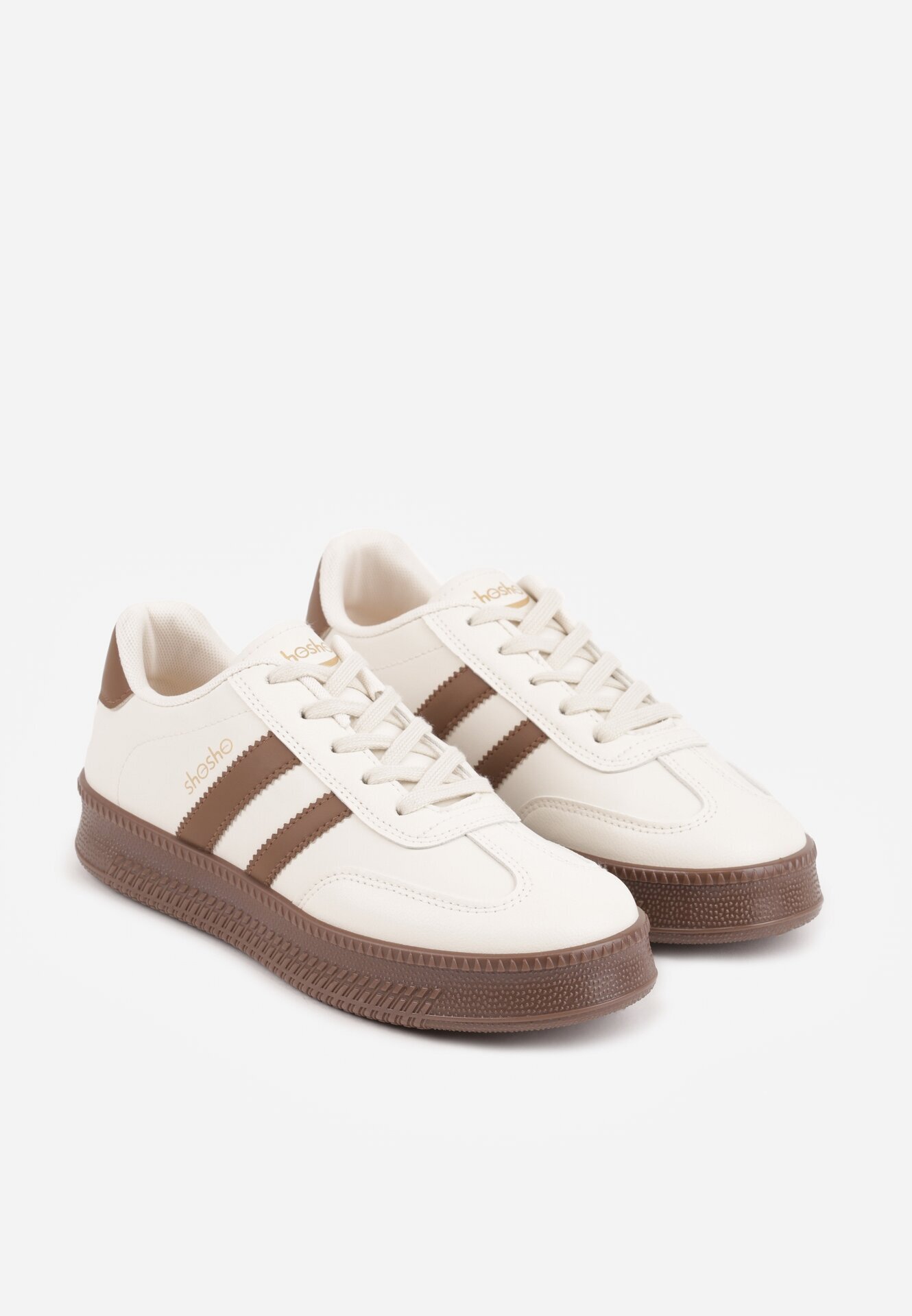 shosho Sneakers Bej cu maro