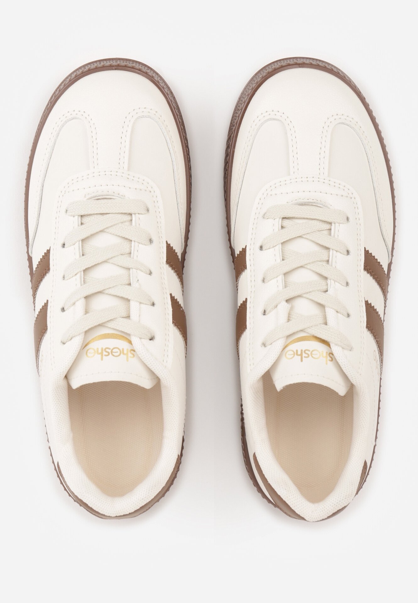 shosho Sneakers Bej cu maro