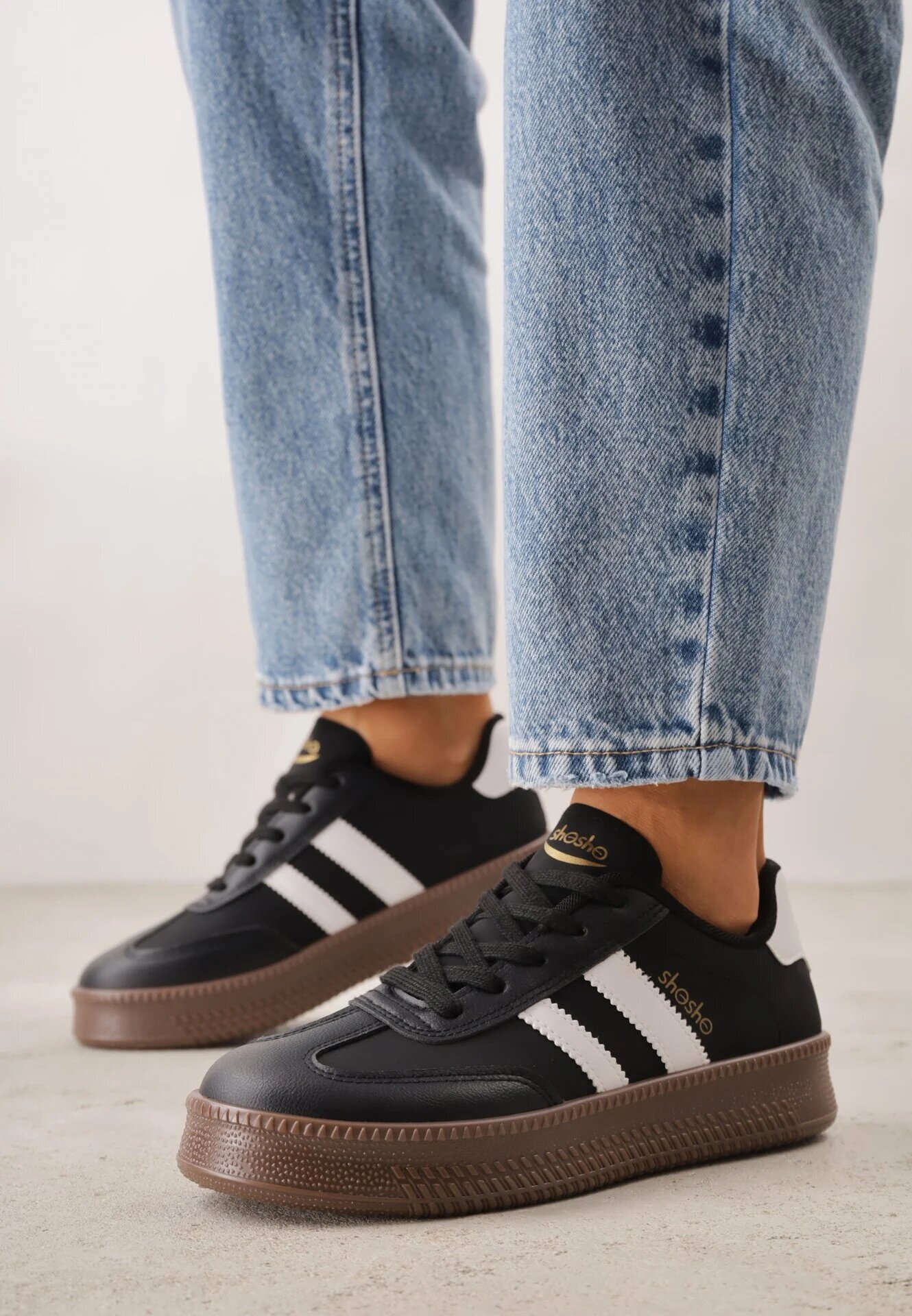 shosho Sneakers Negru cu alb