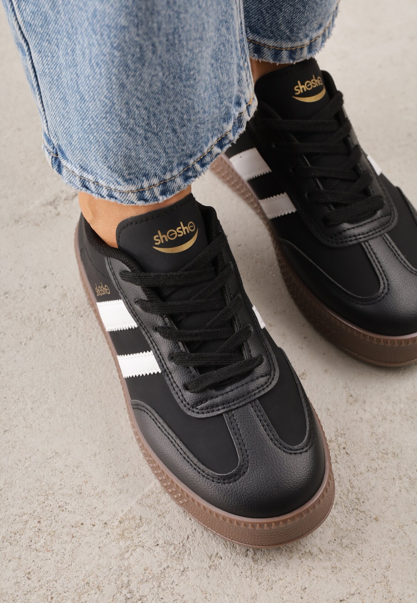 shosho Sneakers Negru cu alb