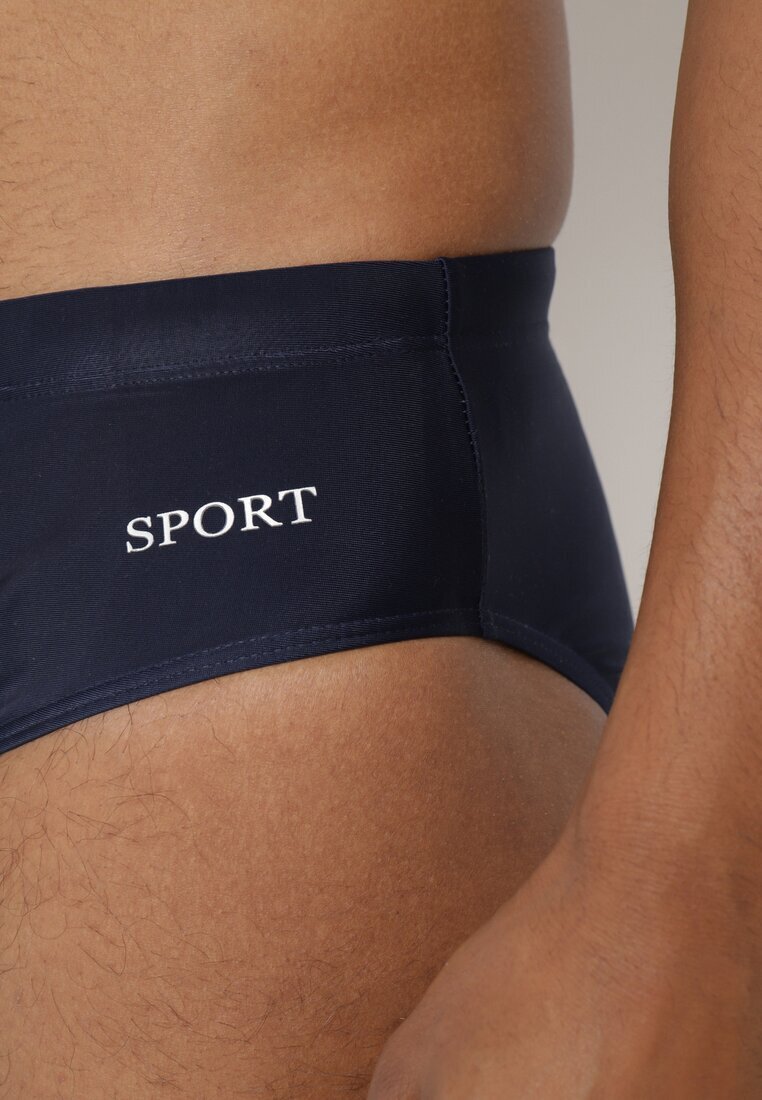  Slip de baie bleumarin cu elastic în talie Harnbia