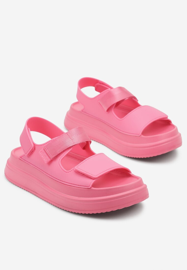 smallawan Sandale fucsia pe talpă groasă cu închidere velcro Olkio