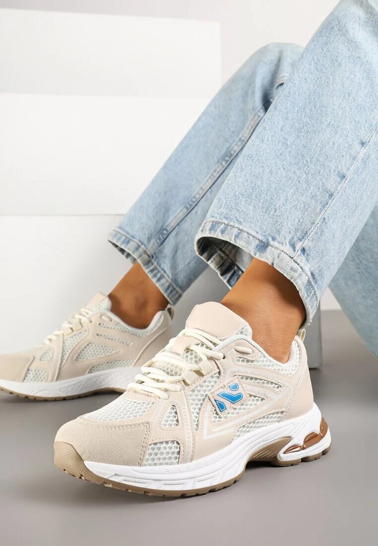 smallawan Sneakers Bej cu Model Geometric Froloti