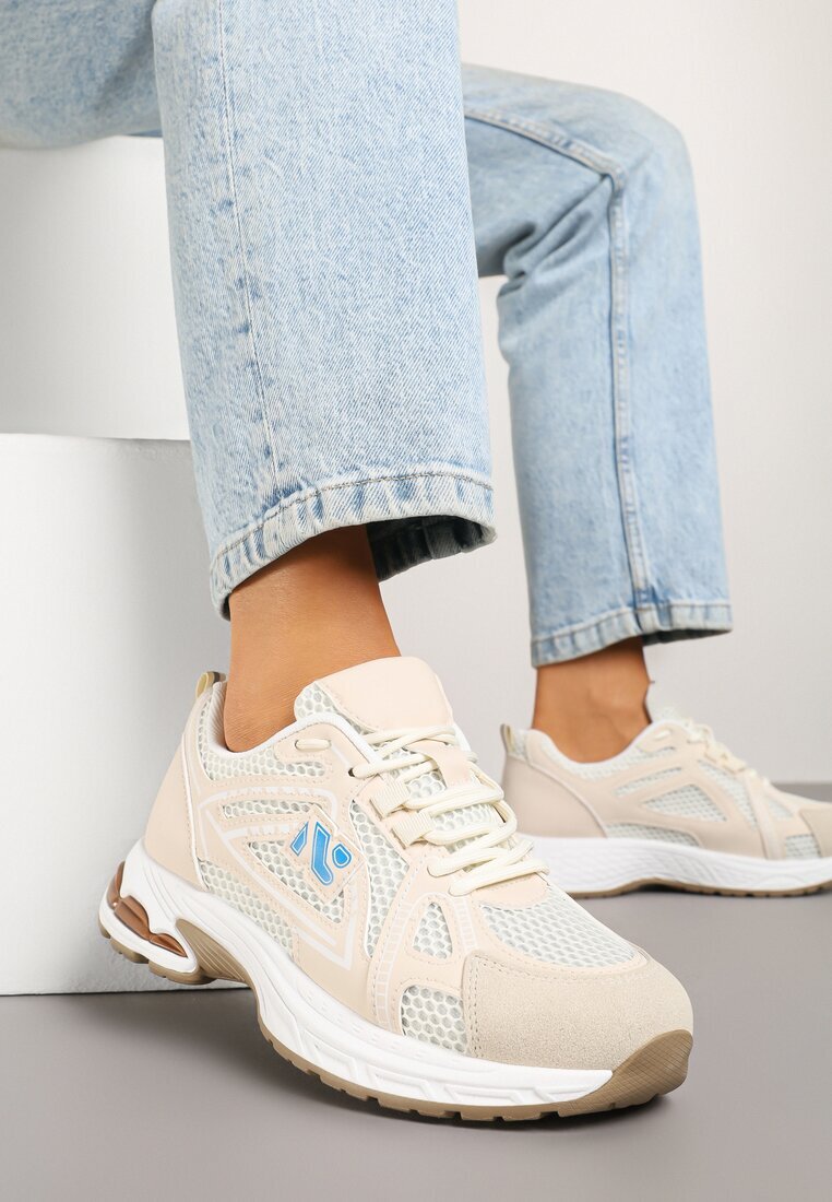 smallawan Sneakers Bej cu Model Geometric Froloti