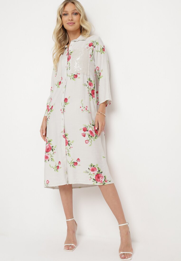 smiling fairy Rochie Gri deschis Tip cutie din Bumbac cu Mânecă Reglabilă Avamla