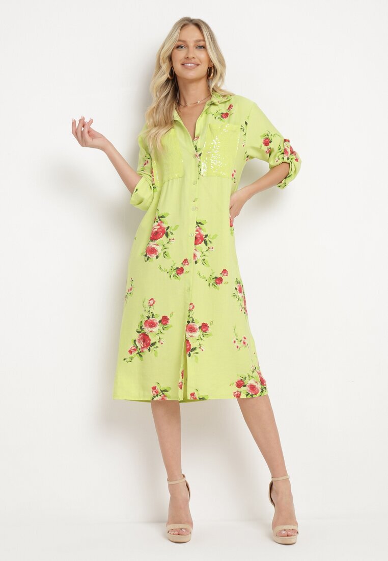 smiling fairy Rochie Verde tip cutie din Bumbac cu Mânecă Reglabilă Avamla