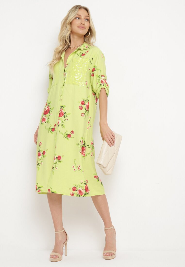 smiling fairy Rochie Verde tip cutie din Bumbac cu Mânecă Reglabilă Avamla